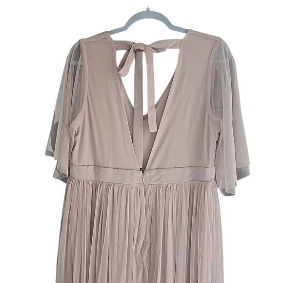 NWT, Anaya with love, bridesmaids dress. Taupe Blush. Tulle flutter sleeves. Siz - Picture 2 of 10
